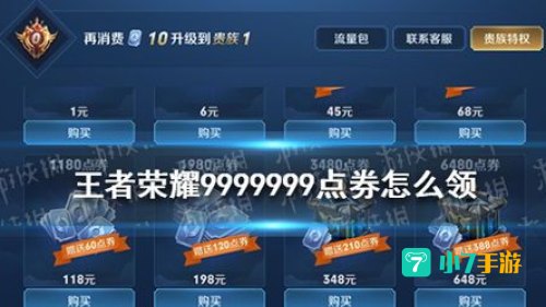 王者荣耀免费领取9999999点卷：免费领取9999999点卷，畅享游戏盛宴！